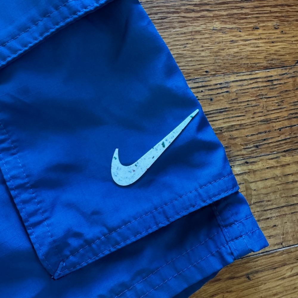 Nike Mens Blue Cargo Shorts Integrated Belt Mesh Lined Move To Zero Large - Picture 7 of 9